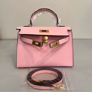 19cm Epsom Leather mini handbag with shoulder strap, Gold hardware